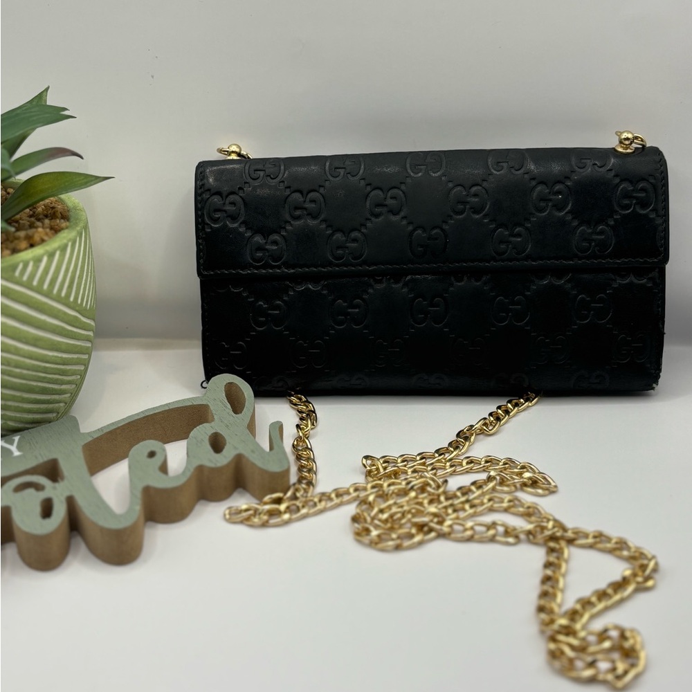 Gucci Black Wallet Converted Crossbody